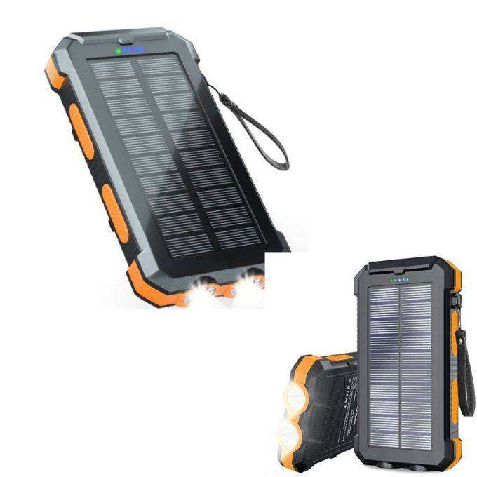 20000mAh Solar Powered Power Bank - Dual USB Output & Flashlight