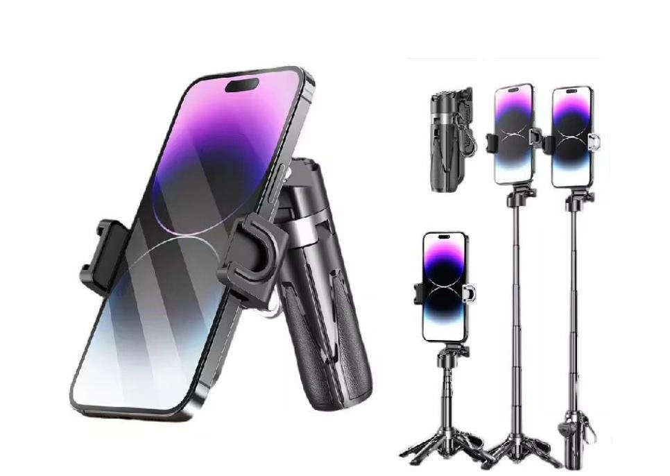 P15 Mini Selfie Stick/Tripod -Wireless & Rechargeable - Mini Grip Quadripod- GC