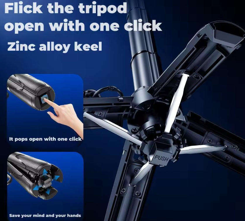 P15 Mini Selfie Stick/Tripod -Wireless & Rechargeable - Mini Grip Quadripod- GC