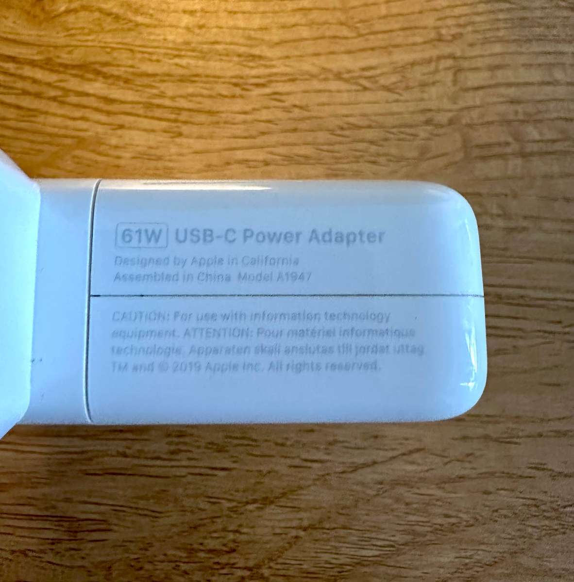 Genuine Apple 61W USB-C Power Adapter A1947  Excellent Condition