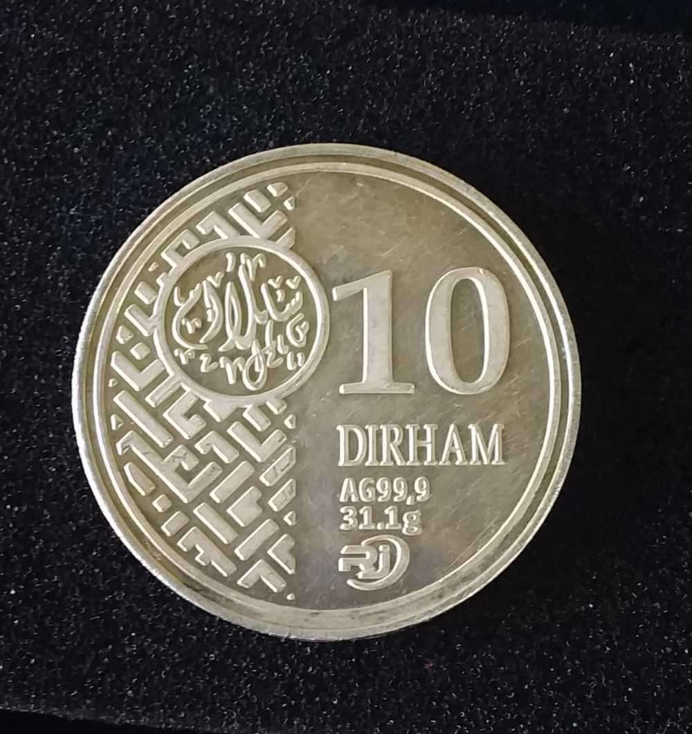 Silver 10 Dirham Medallion  1 Ounce Silver