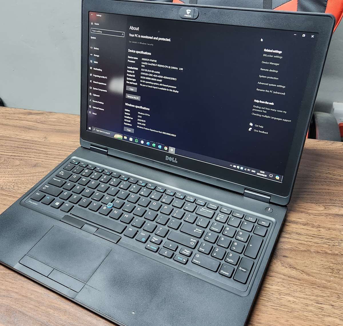 Dell Precision 3520 - i7 | 32GB Ram | 512GB NVME | NVIDIA Quadro 2GB DDR5