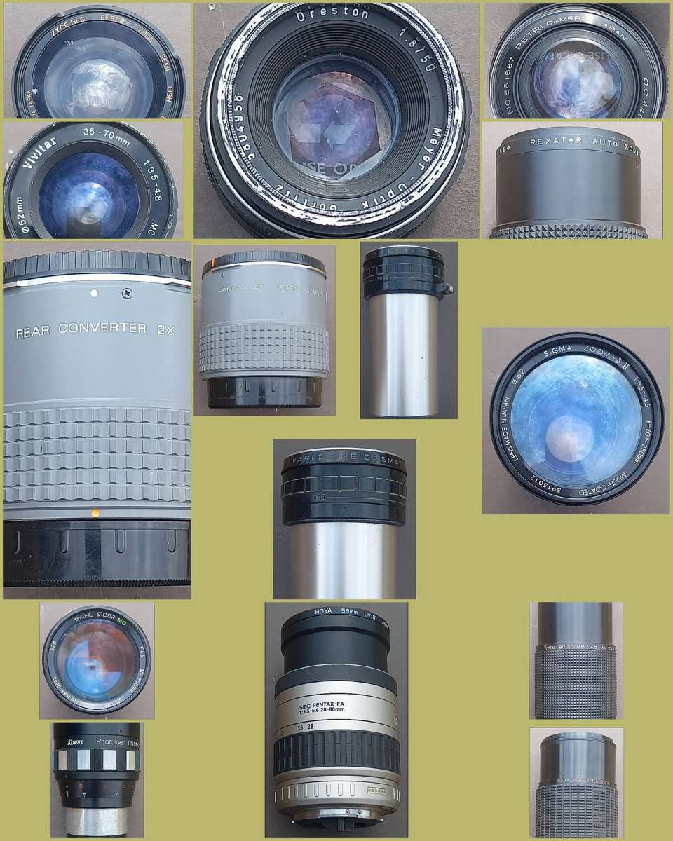 12 x Various Camera Lenses for Spares or Repair only