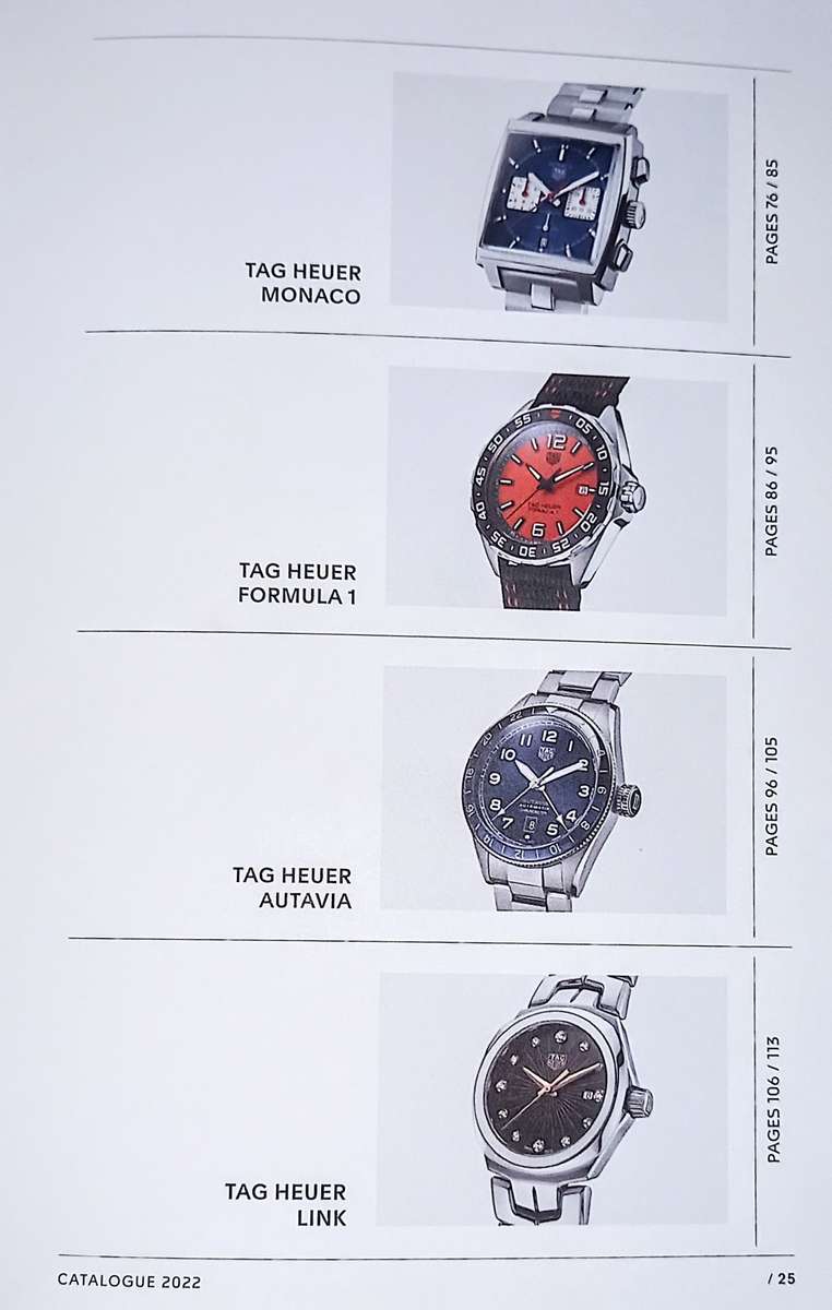 Tag Heuer Catalogue 2022