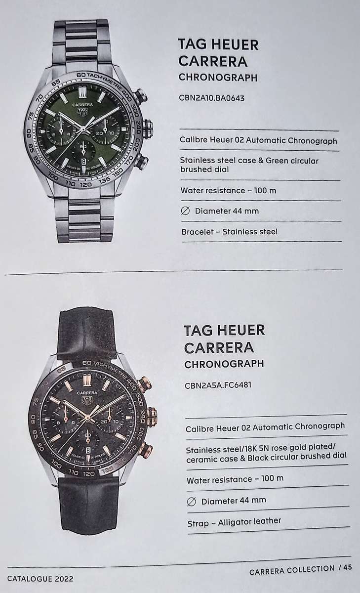 Tag Heuer Catalogue 2022