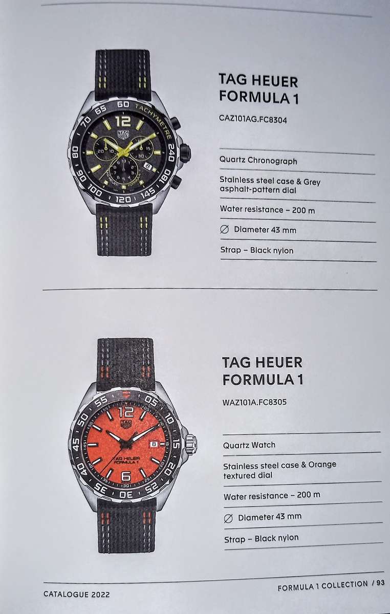 Tag Heuer Catalogue 2022