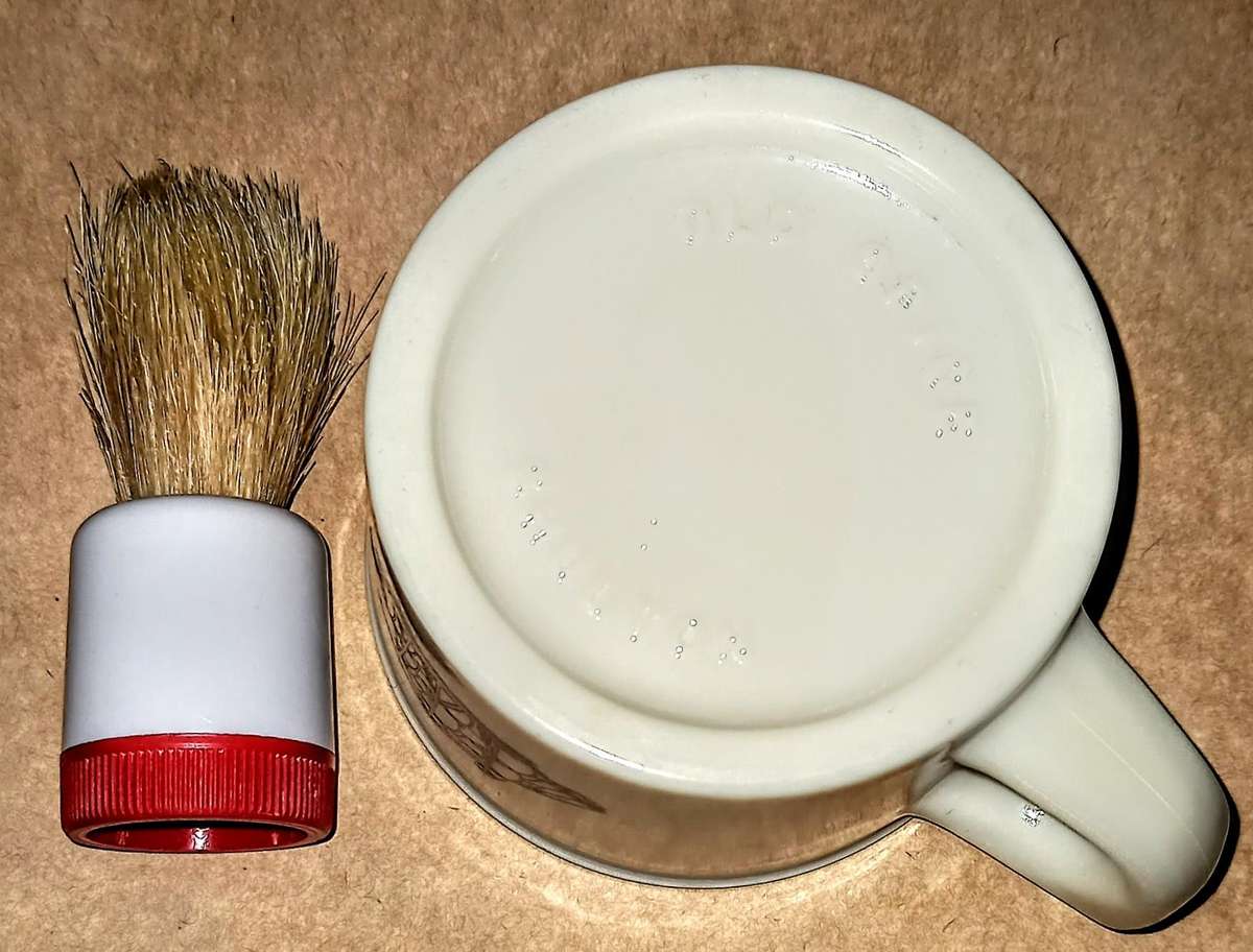 Vintage Old Spice Shulton Shaving mug & Culmak Shaving brush.