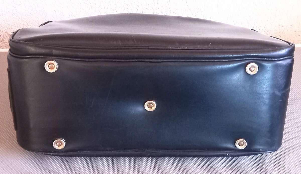 Vintage SAL SAA South African Airways Pilot Carry-On Vinyl Black Bag 1960s