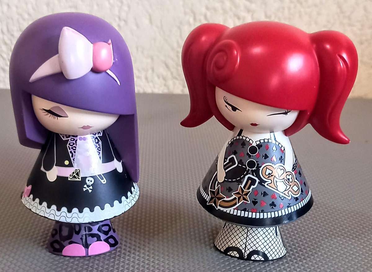 2 x Kimmidoll Collectible Figurines. 10cm Height