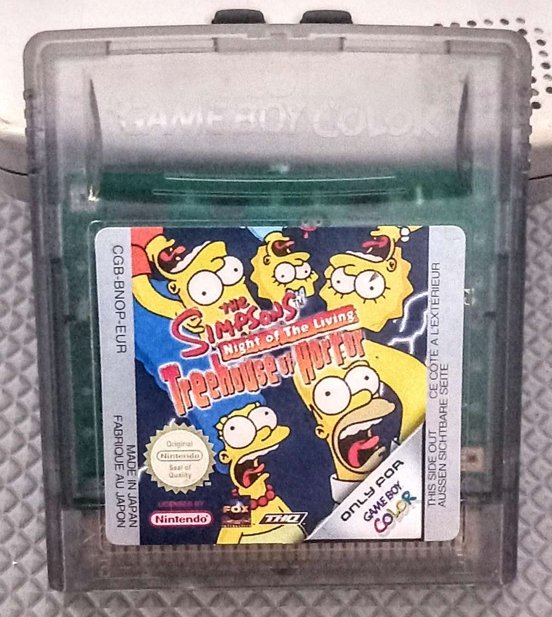 Nintendo Gameboy Color Pokemon Gold Limited Edition, Pikachu. In Working Condition with Simpsons Gam