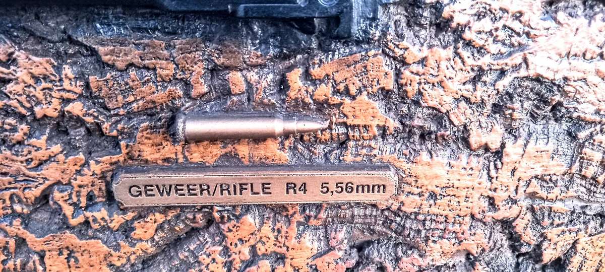 SADF SA Border War R4 Rifle Full Size Replica Weapon identification Molded Foam Plaque.