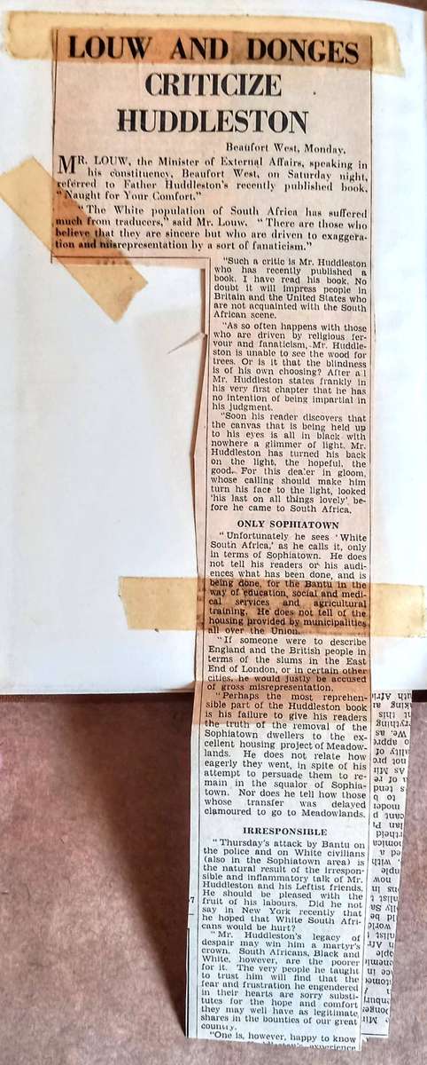 Hardcover 1956. Naught for your comfort by Father Trevor Huddleston