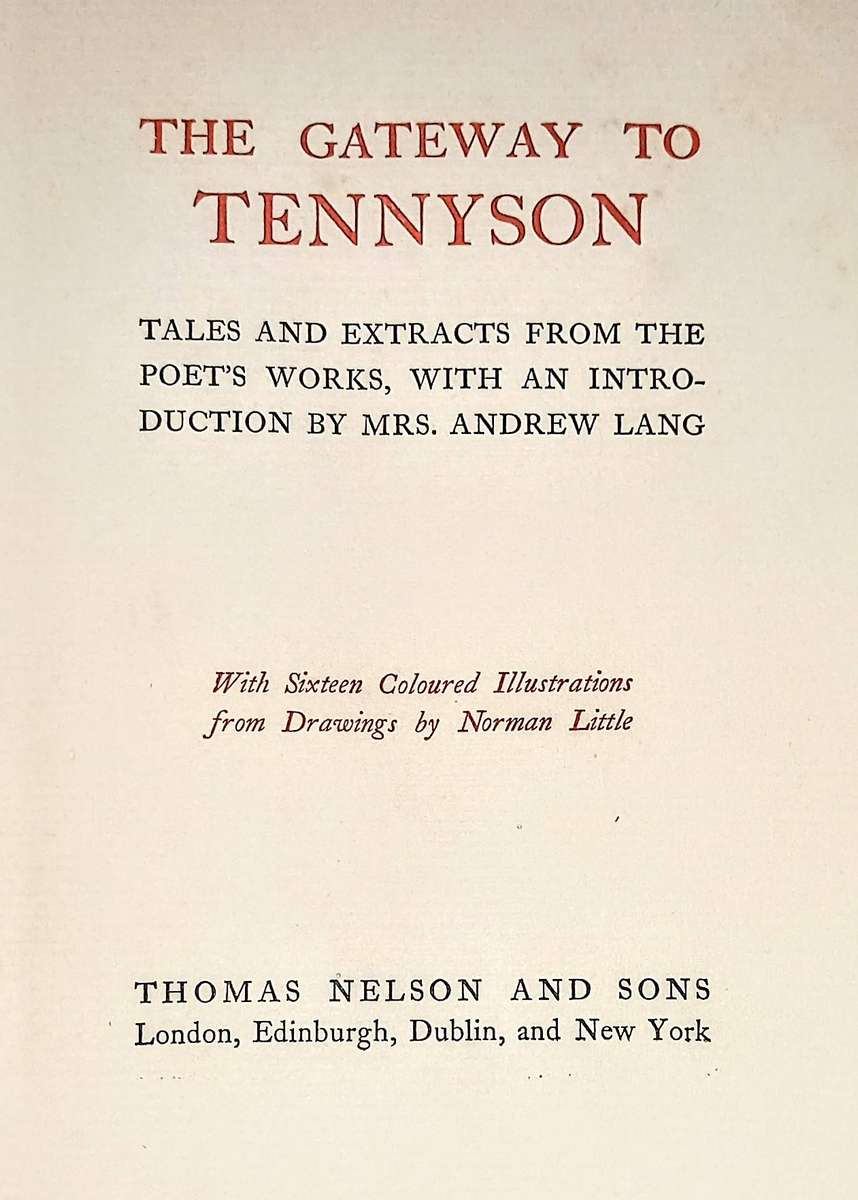 Hardcover 1910. The Gateway to Tennyson