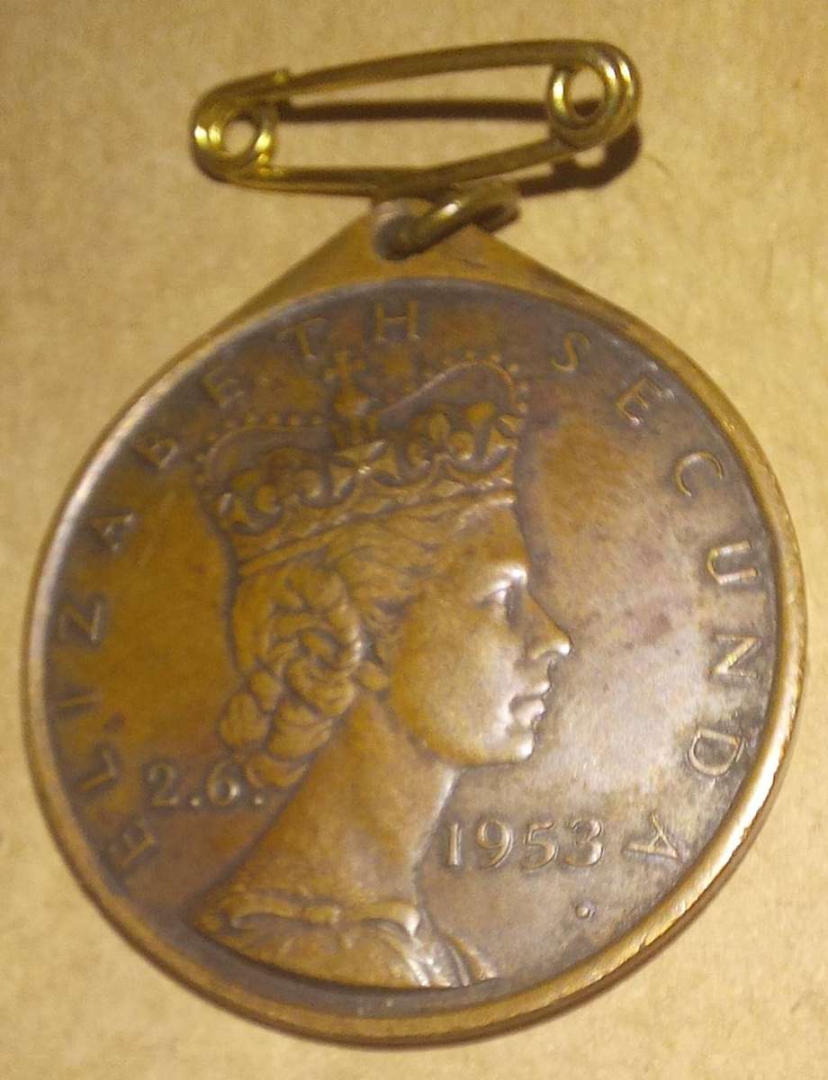 Borough of King Williams Town Coronation of QE 2 Medallion. 3cm Diameter