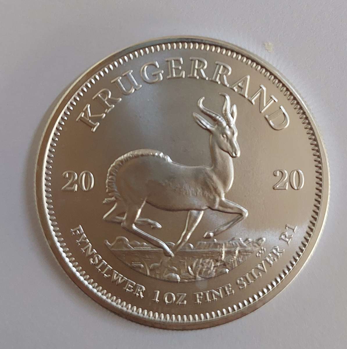 1x 2020 Silver Kruger Rand 1oz fine silver R1