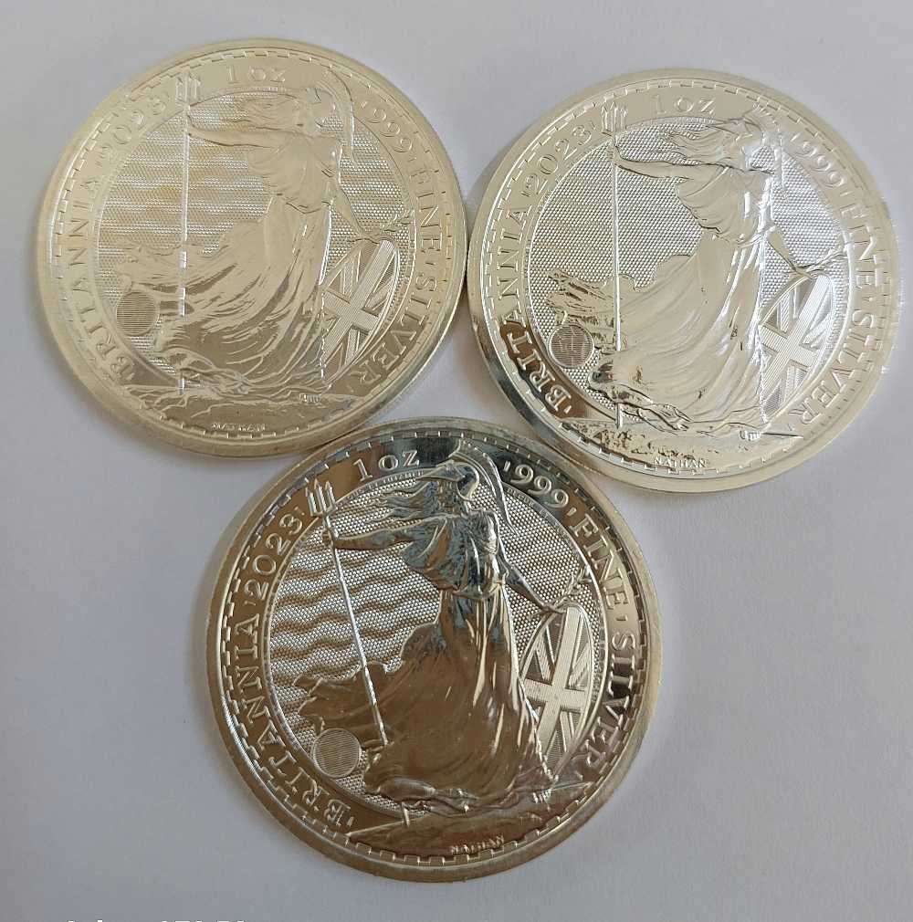 3x 1oz Silver 2023 Brittania