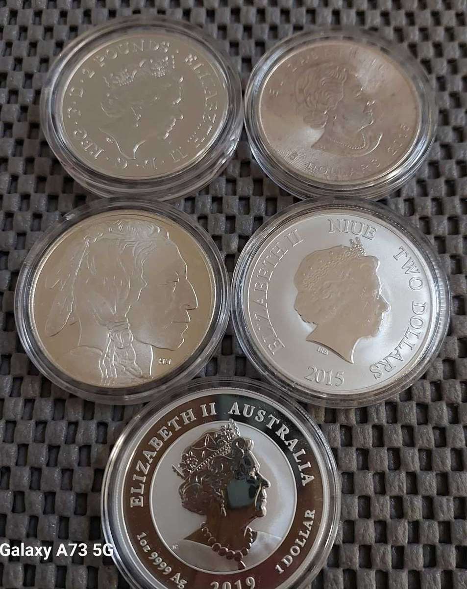 5x1Oz different SiliverCoins bid per coin 1Bidder take the lot