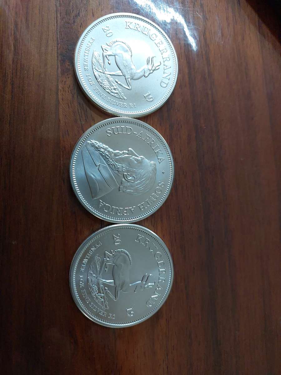 3x2019 999 Silver Krugerands bid per coin