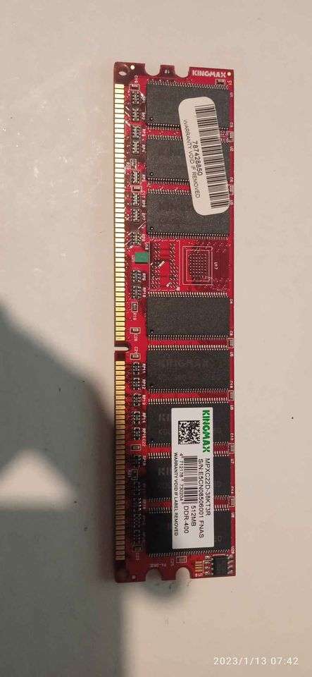 Kingmax MPXC22D-38KT3R 512MB CL2.5" 2Rx8 PC3200 400MHz DDR Memory