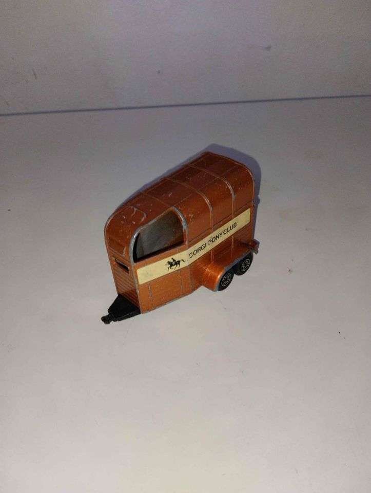 Vintage - Rice Gt Britain Beaufort Double Horse Box Metal Toy Trailer Corgi Pony Club