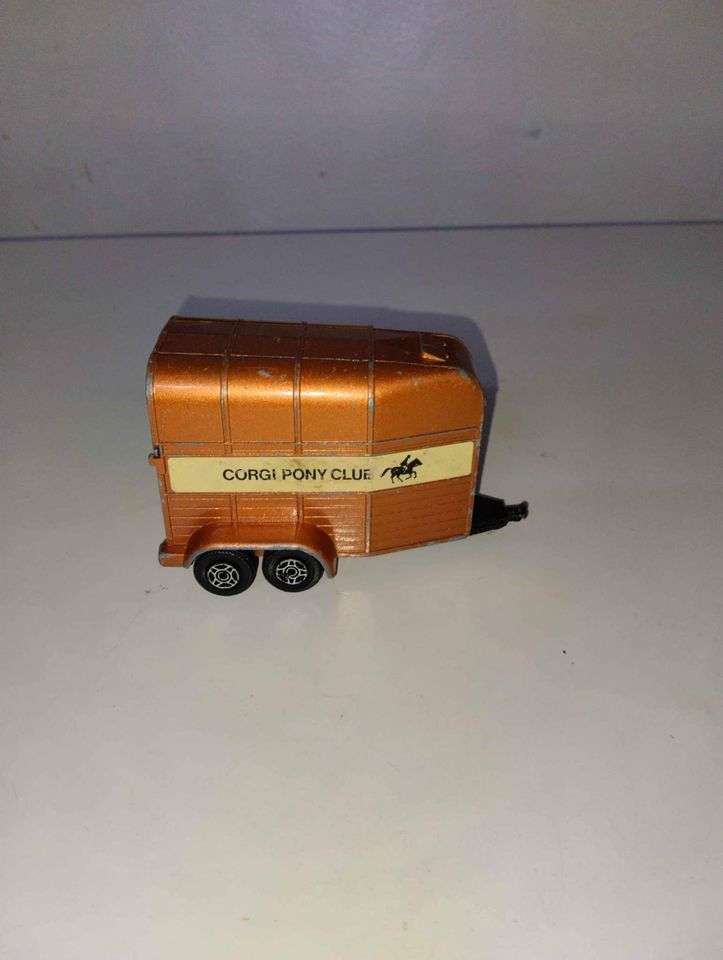 Vintage - Rice Gt Britain Beaufort Double Horse Box Metal Toy Trailer Corgi Pony Club