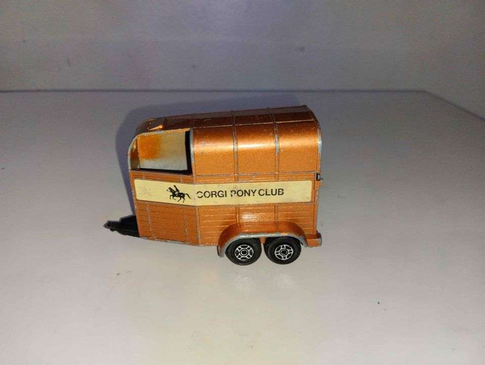 Vintage - Rice Gt Britain Beaufort Double Horse Box Metal Toy Trailer Corgi Pony Club