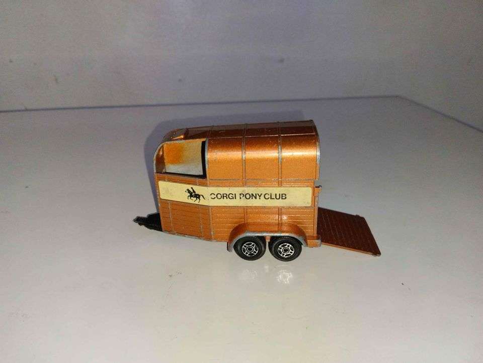 Vintage - Rice Gt Britain Beaufort Double Horse Box Metal Toy Trailer Corgi Pony Club