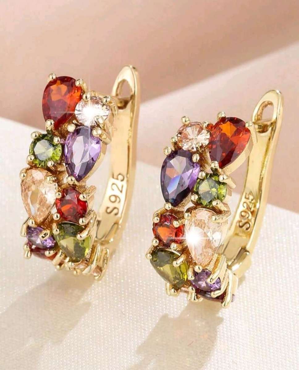 Women beautiful earrings pair