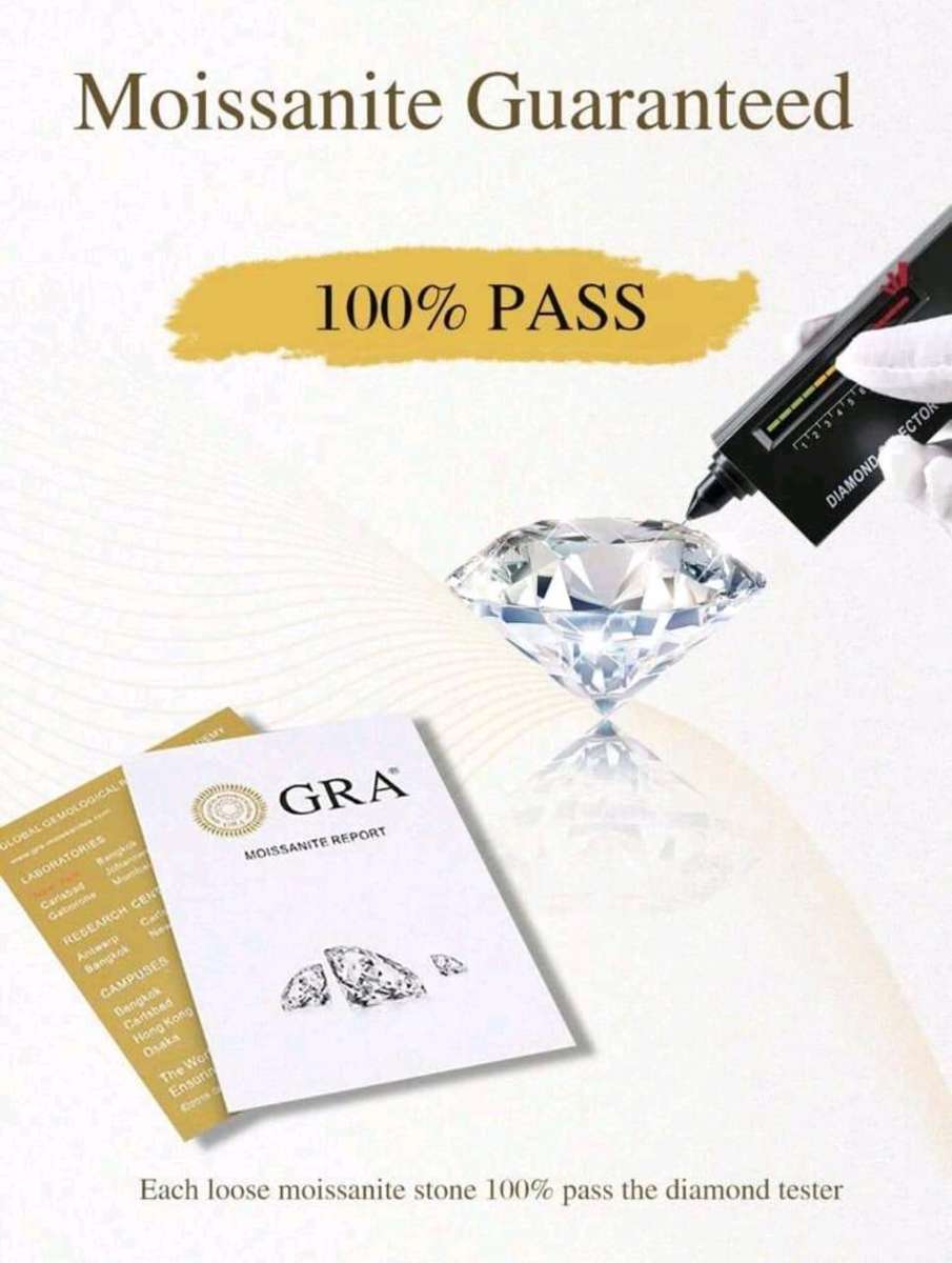 0,95CT CERTIFIED MOISANITE DIAMOND 925 5MM EARRINGS WITH CERTIFICATE