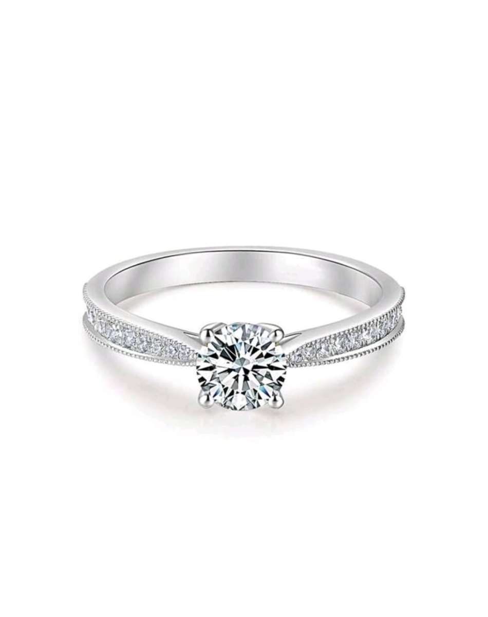 0.95CT Moissanite Diamond Ring With GRA Certificate