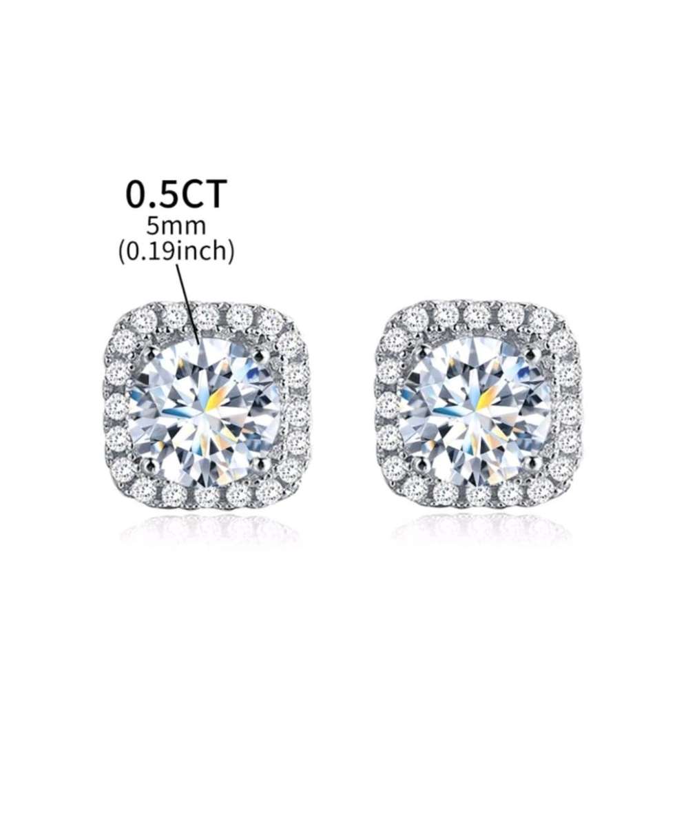 925 with 1ct Moissanite earrings with GRA CERTIFICATE