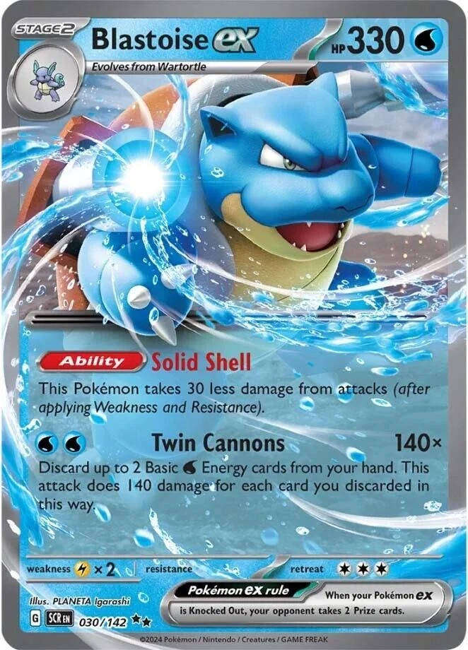 Blastoise EX 30/142 - Stellar Crown Pokemon Card - Mint