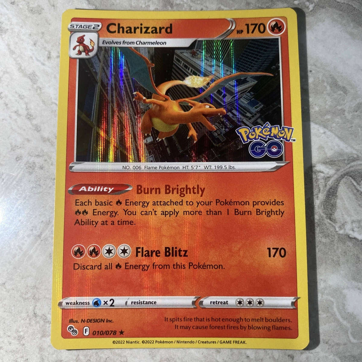 Charizard #10/78 Pokemon Card Rare - Holo - Mint