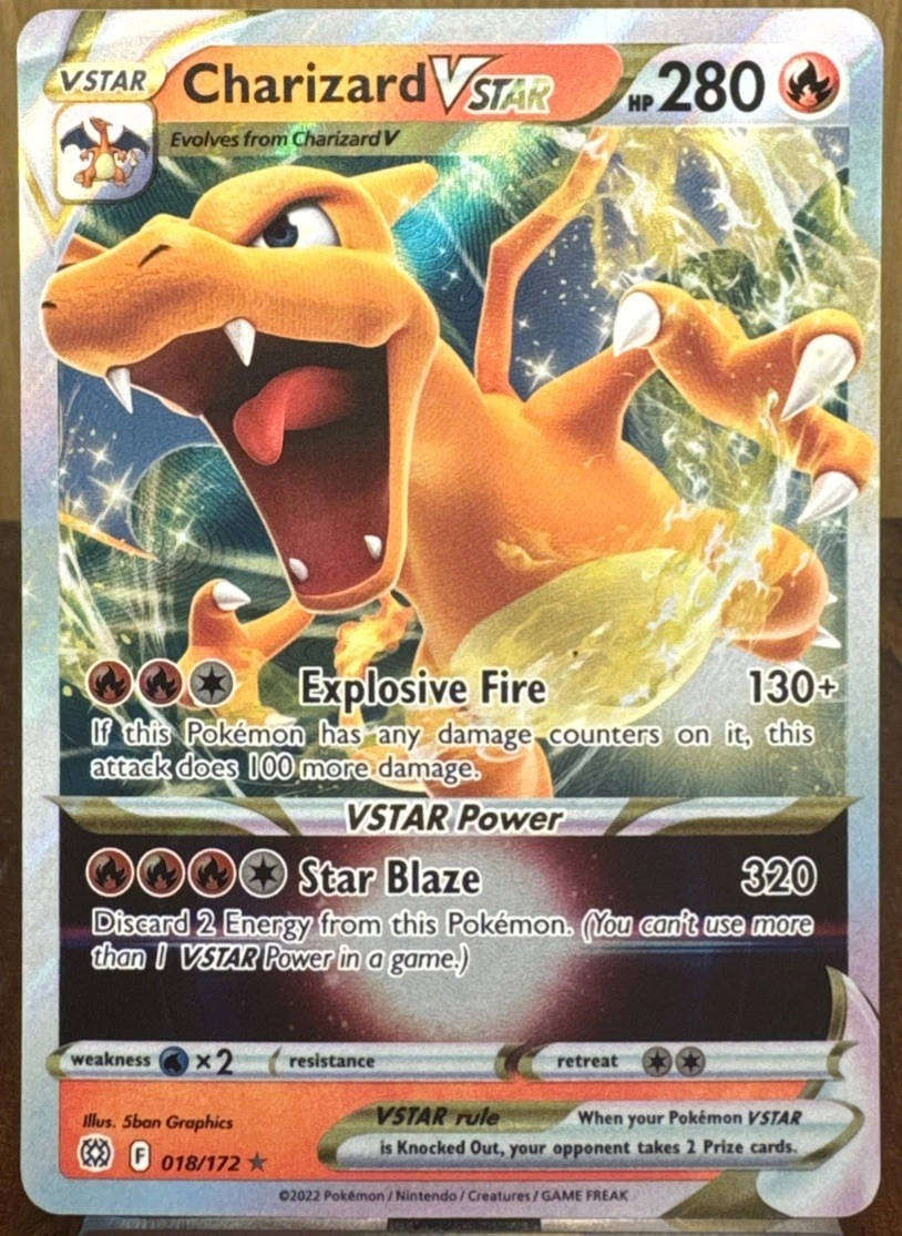 Charizard VStar 018/172 Brilliant Stars Rare Holo - Mint