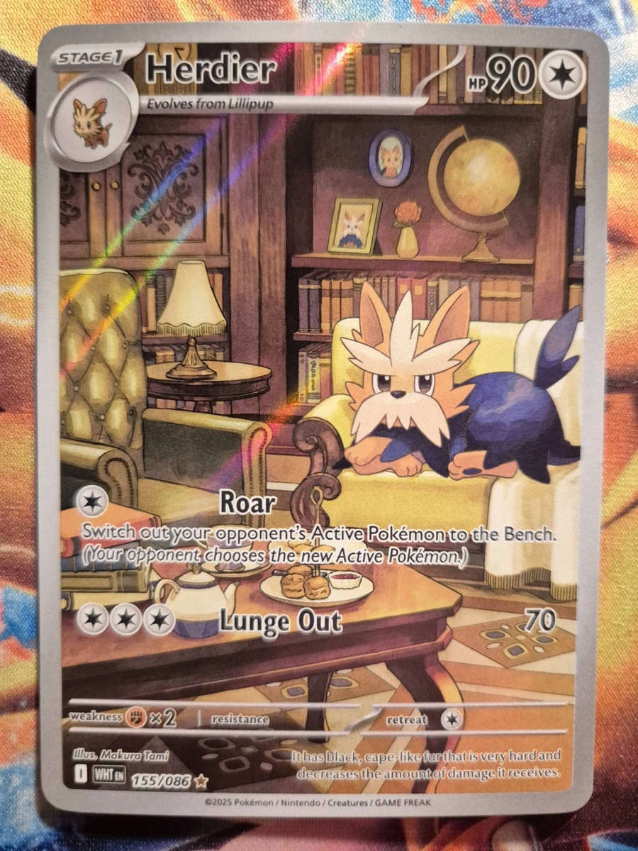 Herdier Secret Rare 155/086 Pokemon Card - White Flare - MINT
