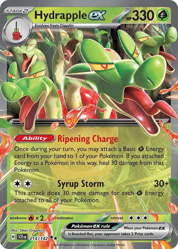 Hydrapple ex 14/142 Double Rare ex Stellar Crown Pokemon Card - MINT