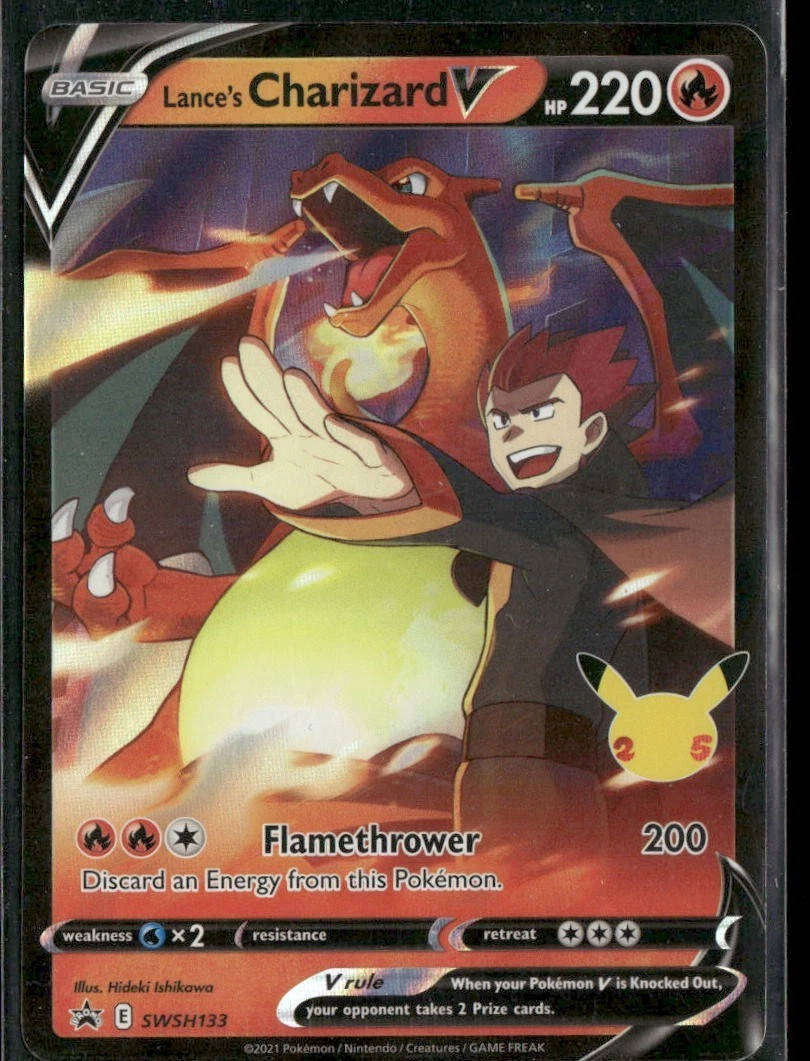Lance's Charizard V SWSH133 Pokemon Sword & Shield Celebrations Promo - MINT
