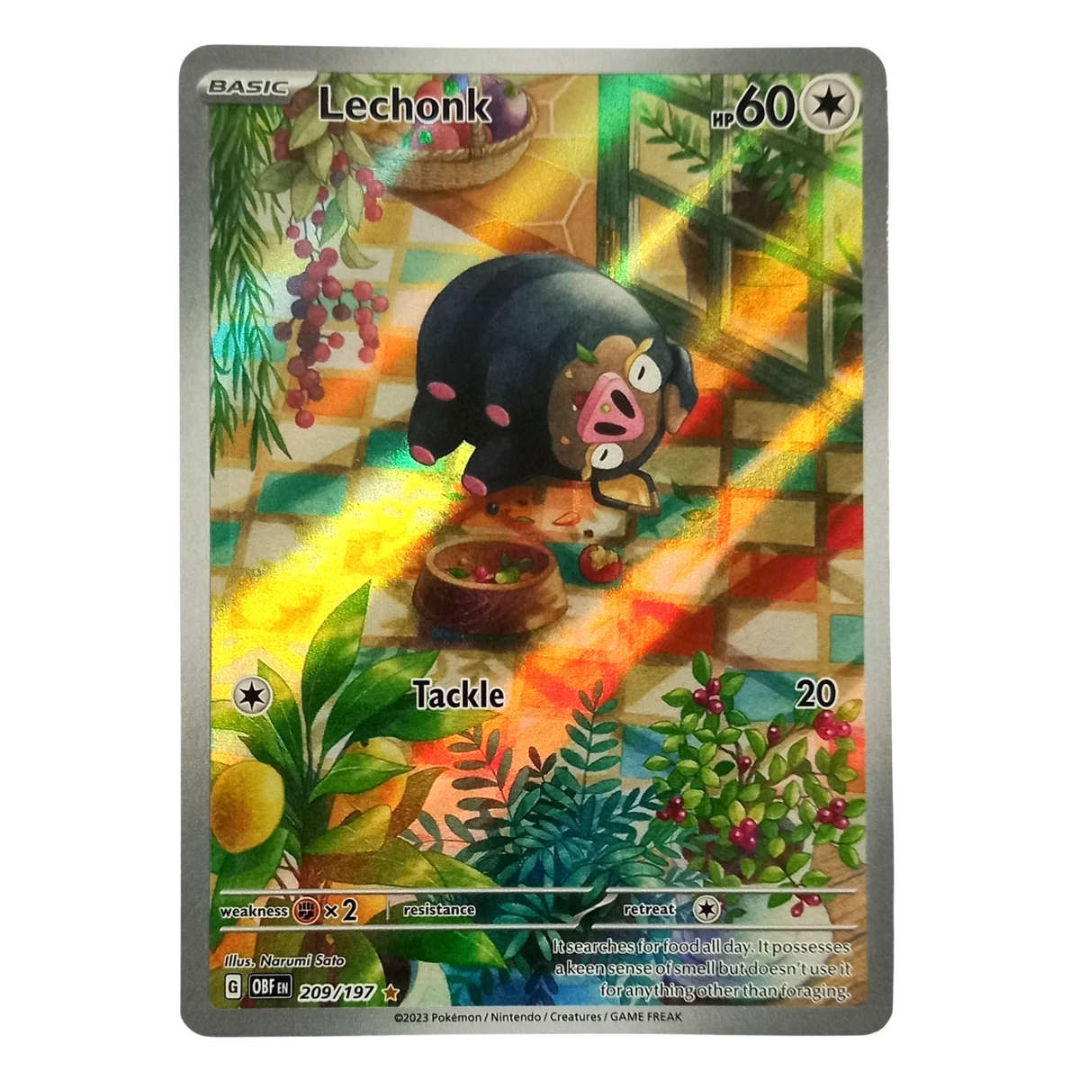 Lechonk Illustration Rare 209/197 Pokemon Obsidian Flames Card - Mint