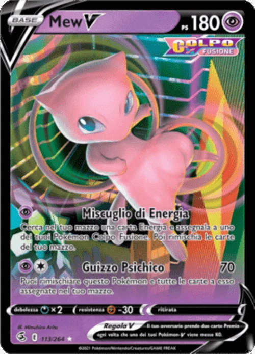 Mew V Pokemon 113/264 Ultra Rare Card Swords & Shields - Mint
