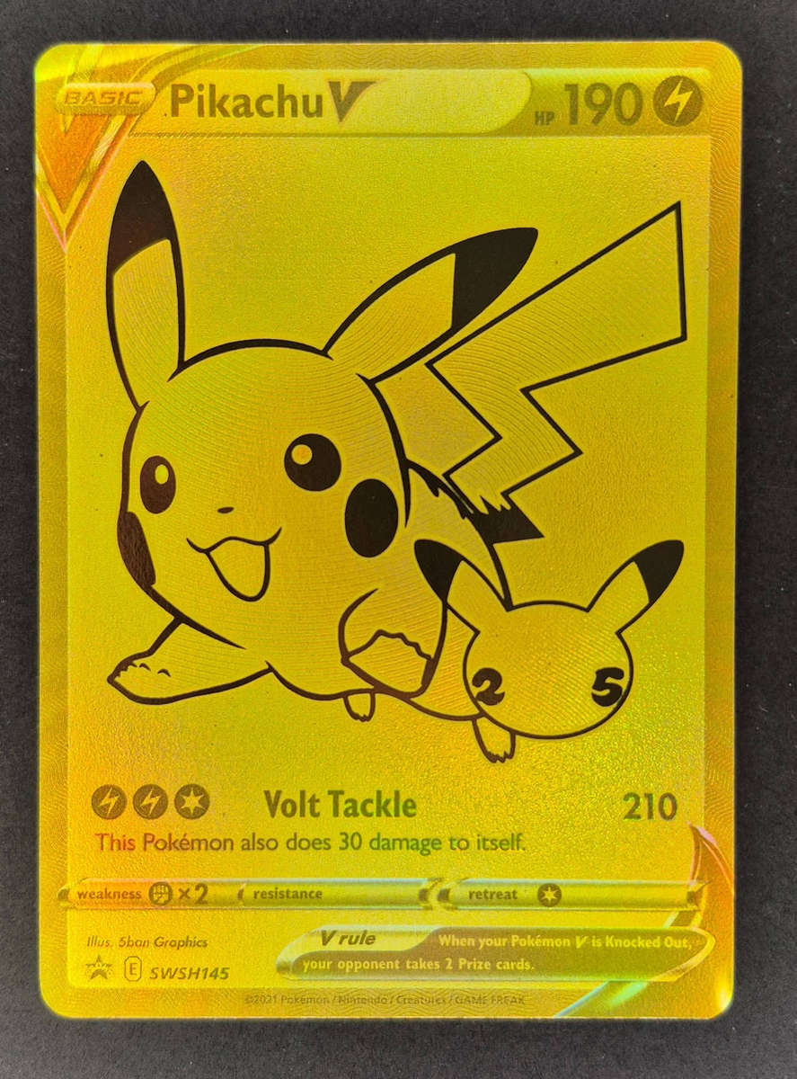 Pikachu V SWSH145 Celebrations Ultra Premium Promo Pokemon - MINT