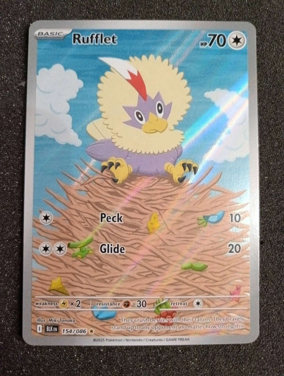 Rufflet 154/086 Pokemon Card Black Bolt - Illustration Rare - MINT