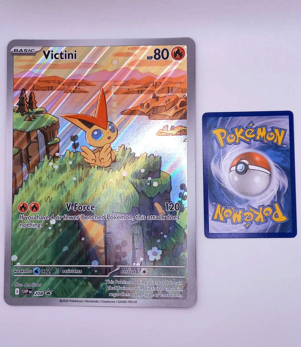 JUMBO Victini Promo Pokemon Card #208 Full Art Black & White - Mint