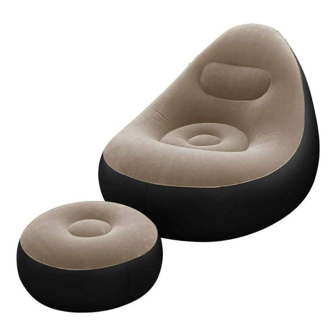 Family Inflatable Lazy Sofa, Inflatable Lounge Chair With Ottoman