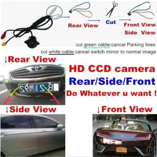 HD CCD Car Rearview Camera Night Vision Wide Angle Rear View Camera