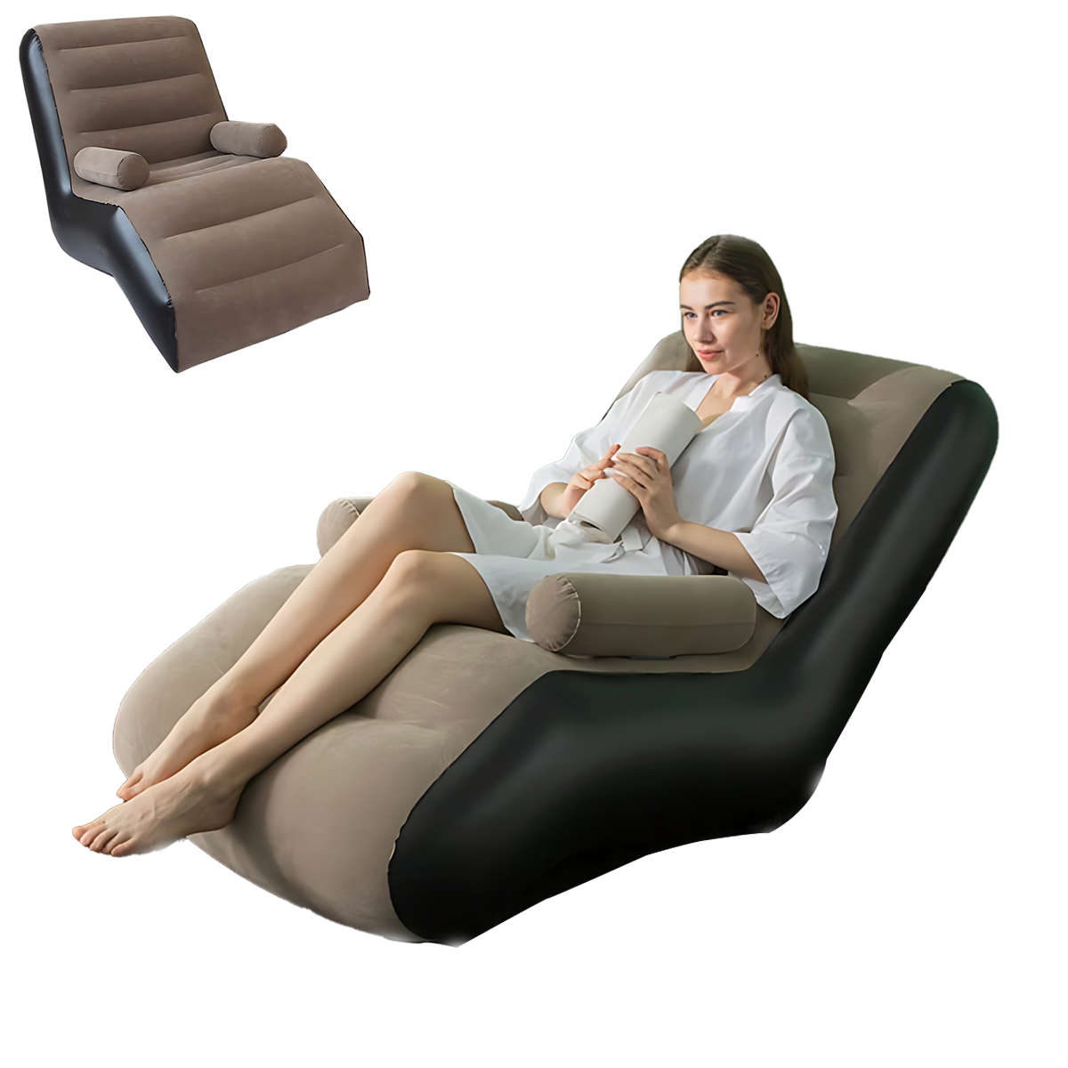 Inflatable Lounger Sofa Indoor/Outdoor Travel Camping Picnic Lounger