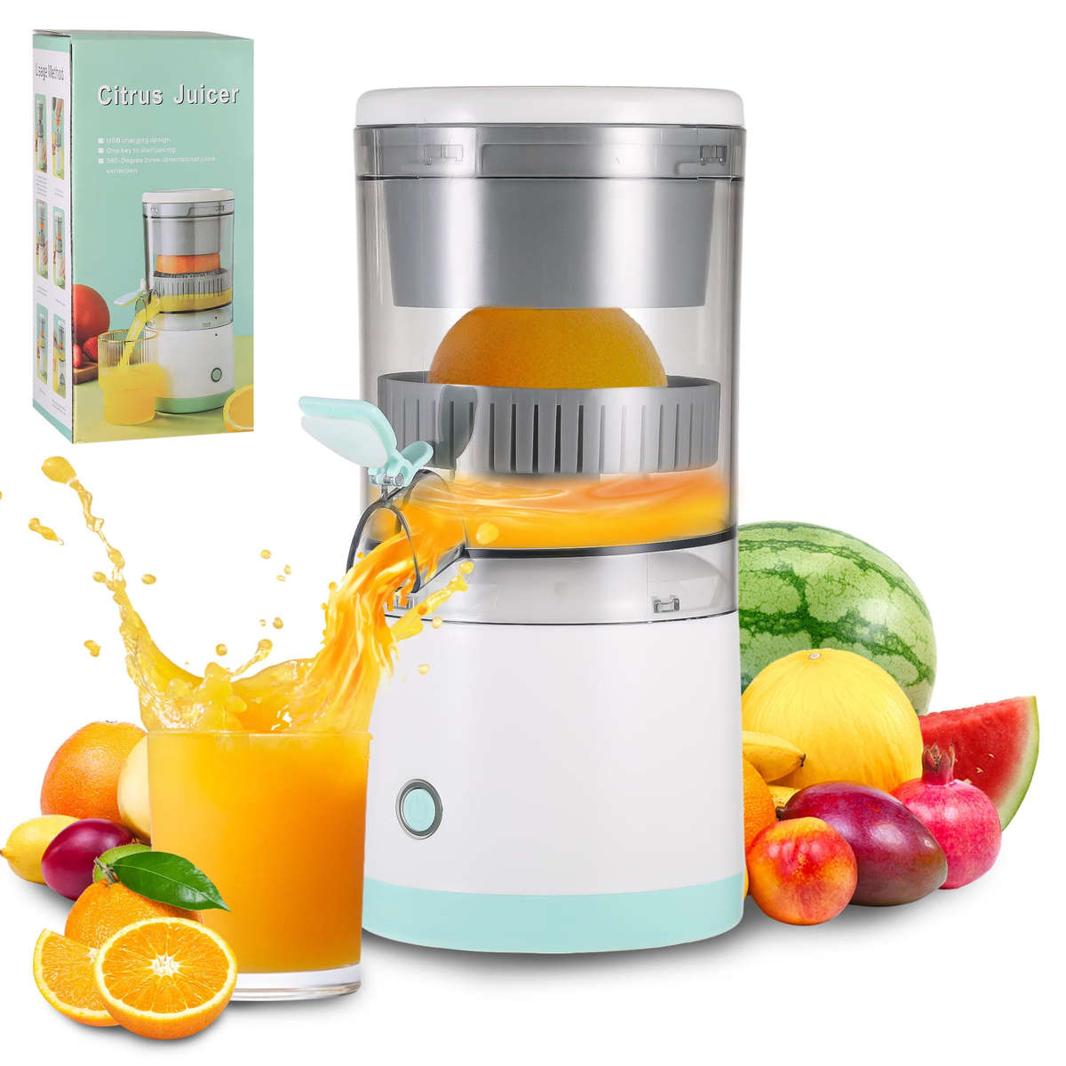Portable Electric Juicer Camping Rechargeable Citrus Juicer