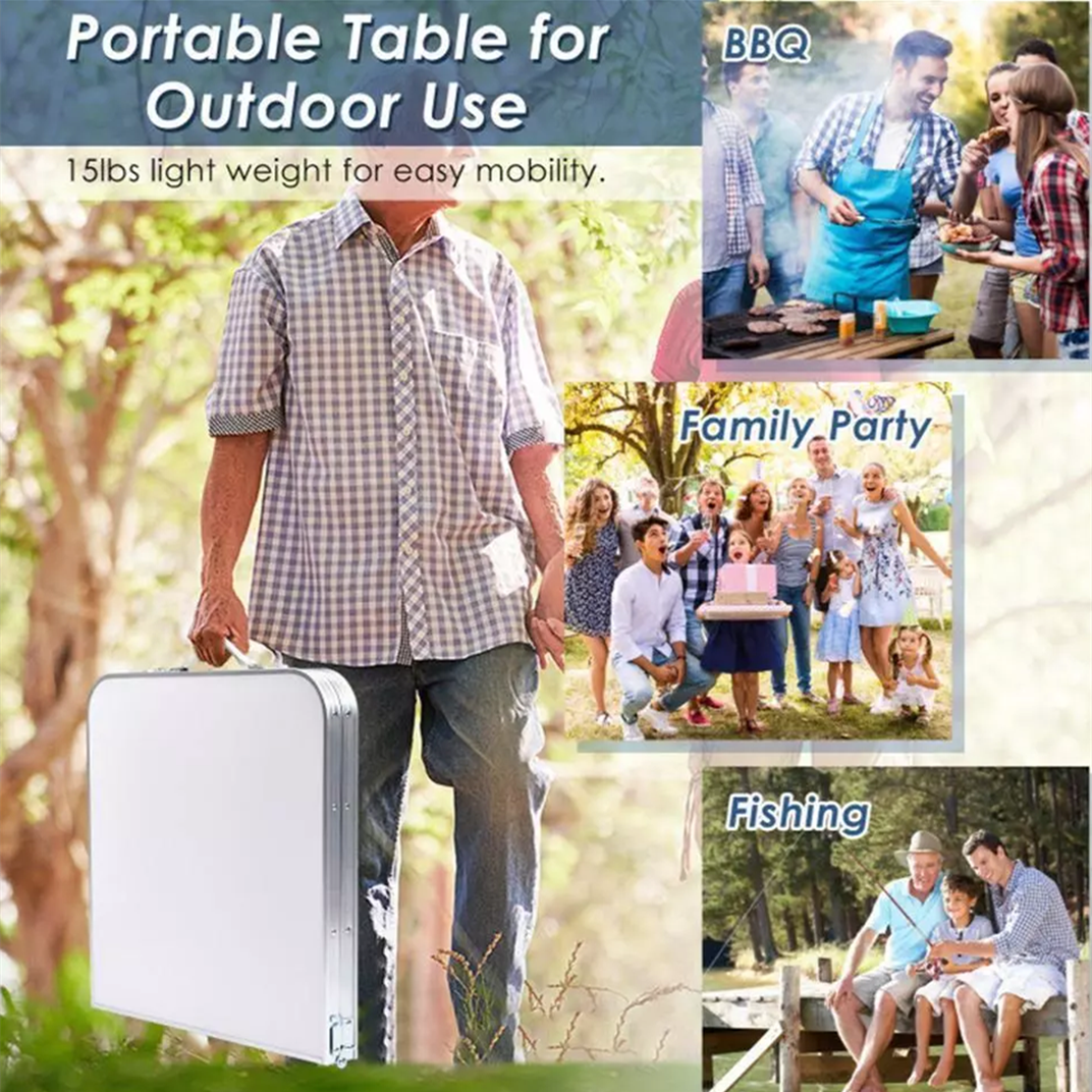 Foldable camping table height adjustable aluminum camping table outdoor suitable for BBQ