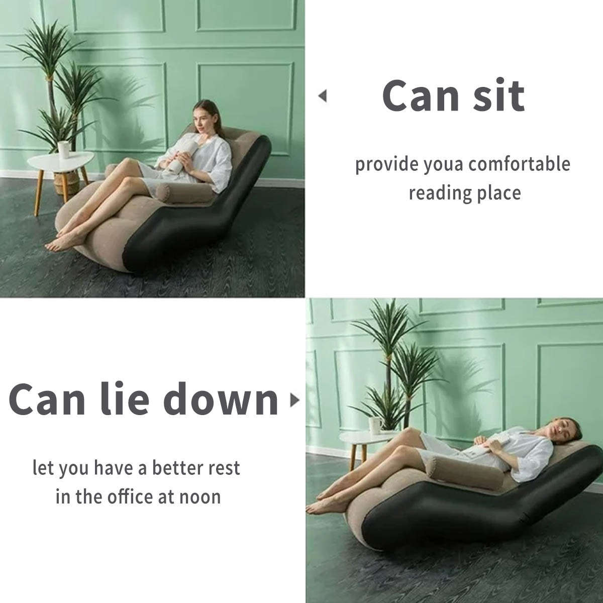 Inflatable Lounger Sofa Indoor/Outdoor Travel Camping Picnic Lounger