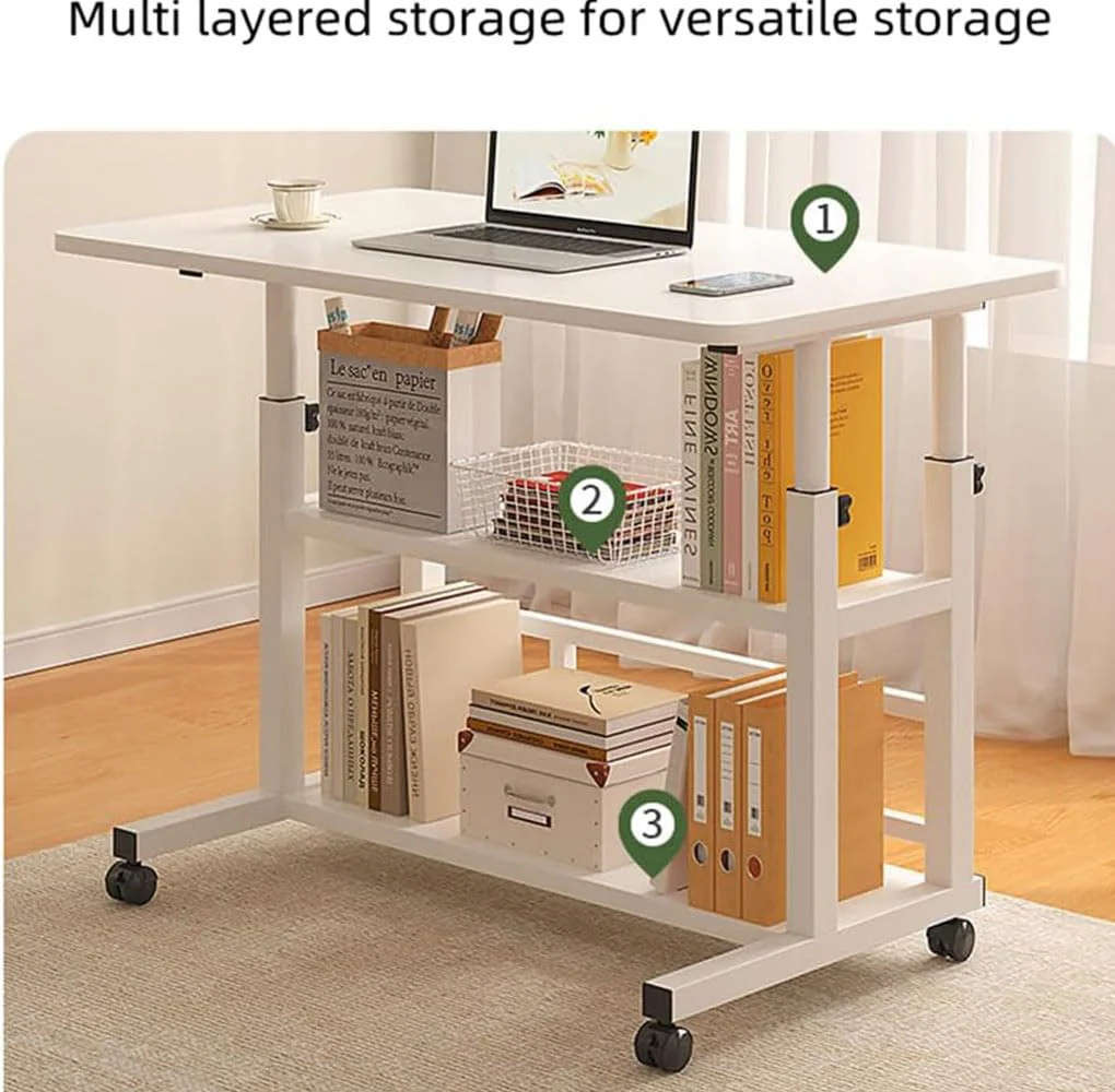 3 Layer Portable Desk Adjustable Standing Computer Desk Sofa Bedside Table