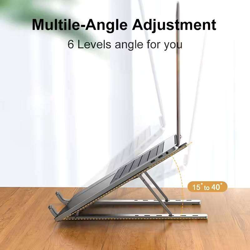 Portable aluminum alloy laptop stand adjustable foldable lifting cooling